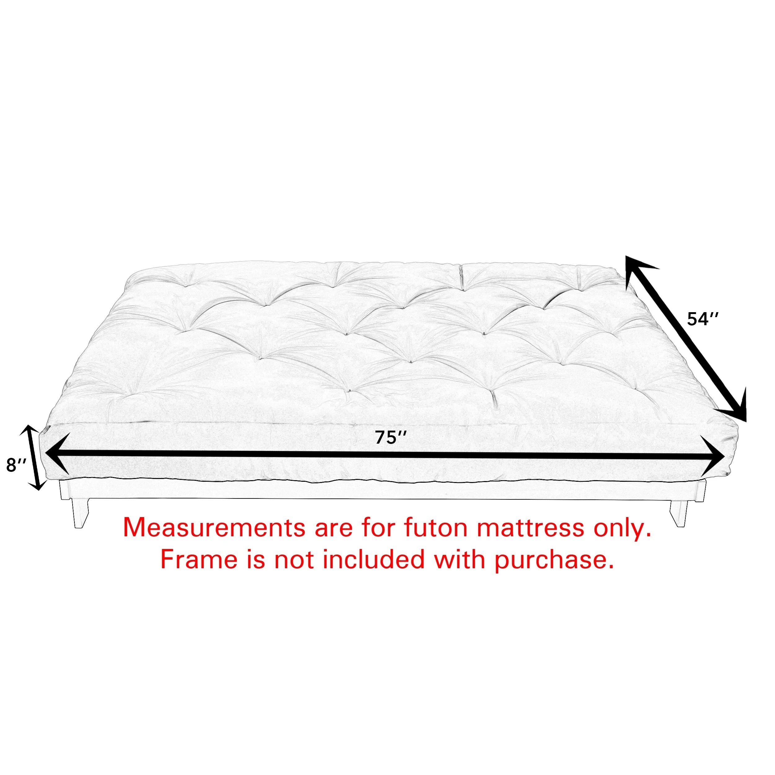 Black Transitional 8-inch Futon Mattress B3405