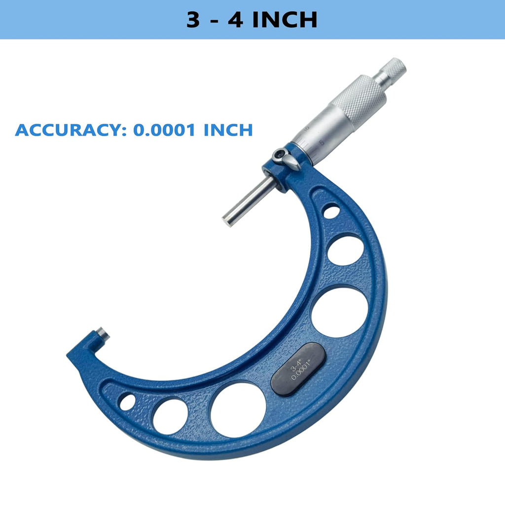 Outside Micrometer Set 0-4 / 0.0001 with Padded Case W992112