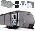 Upgraded Waterproof 500D Travel Trailer Cover with 4 Tire Covers, Tongue Jack Cover J1829