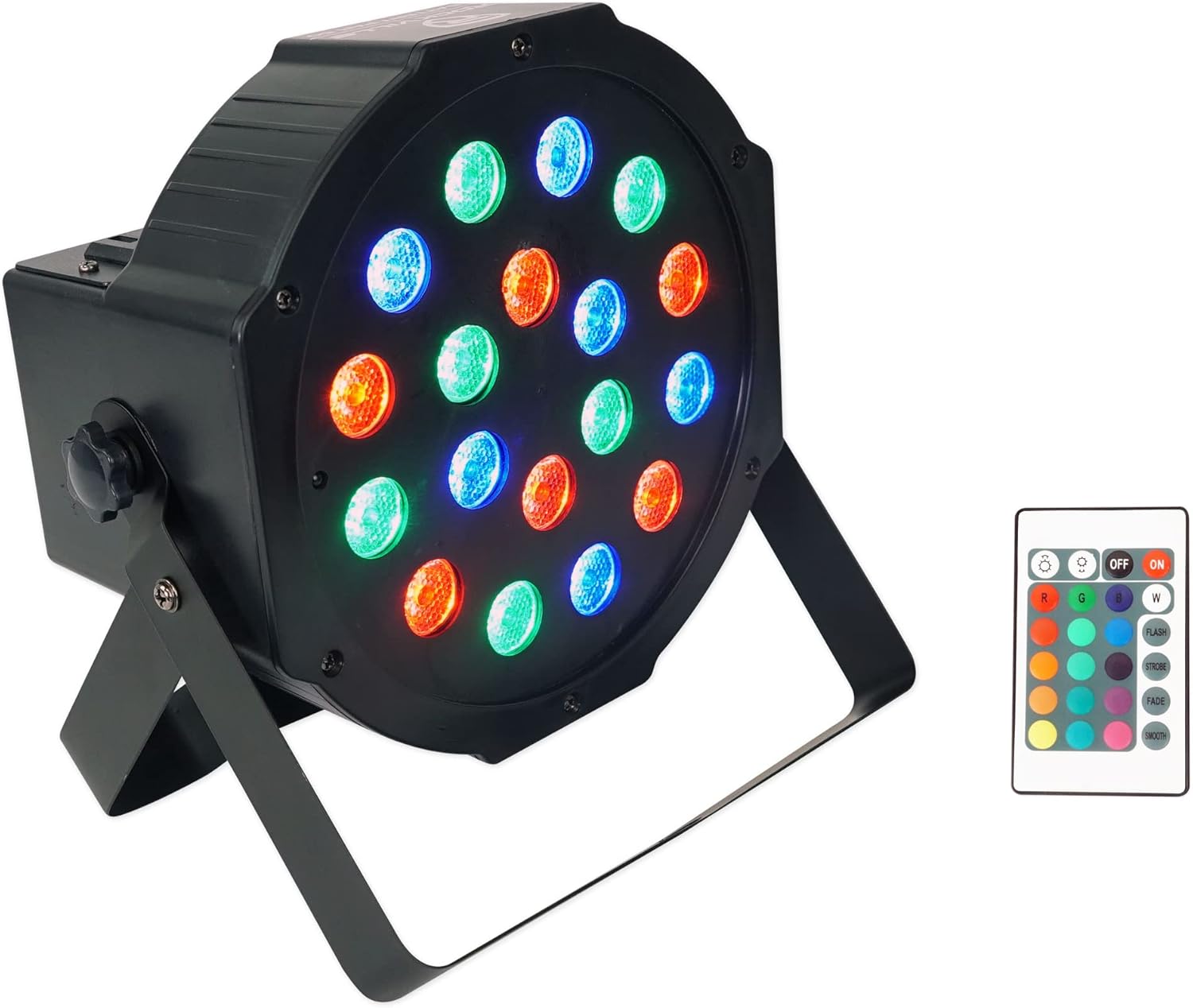 Pack of 2 Black Rechargeable RGBWA+UV DMX Stage Wash Light X2401