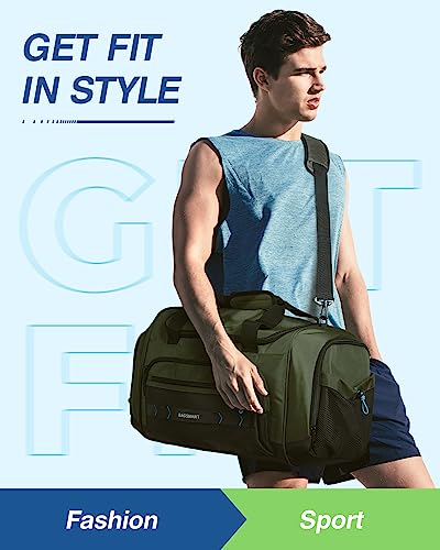 Black Water-resistant Gym Duffel Bag with Shoe Compartment Y2648