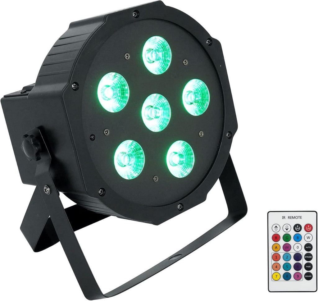 Pack of 2 Black Rechargeable RGBWA+UV DMX Stage Wash Light X2401