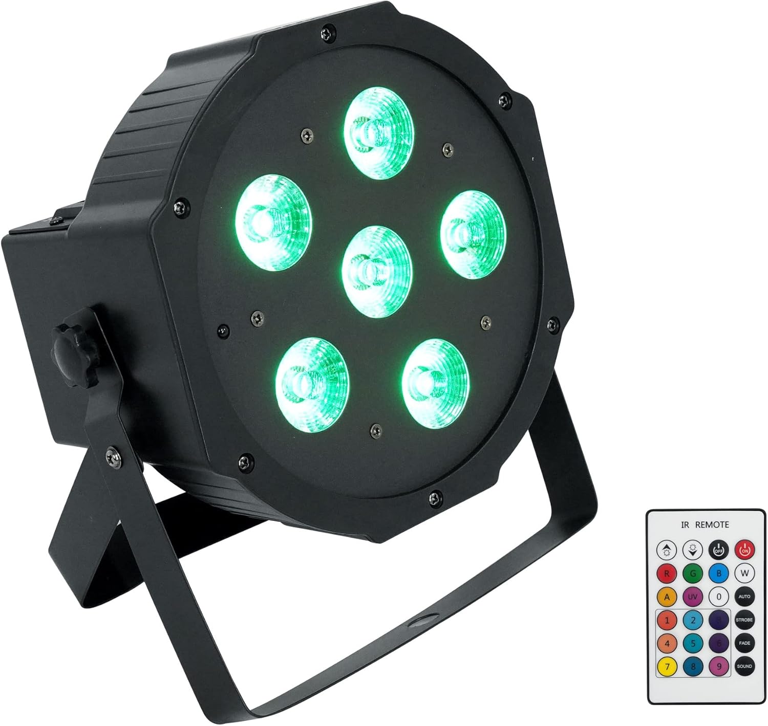 Pack of 2 Black Rechargeable RGBWA+UV DMX Stage Wash Light X2401