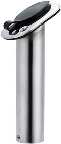 Stainless Steel 30 Degree Flush Mount Boat Fishing Rod Holder with Rubber Cap, PVC Liner & Gasket Pack of 2 Q6843