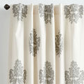 Printed Damask Drapery Panel Gray 96x22 I440