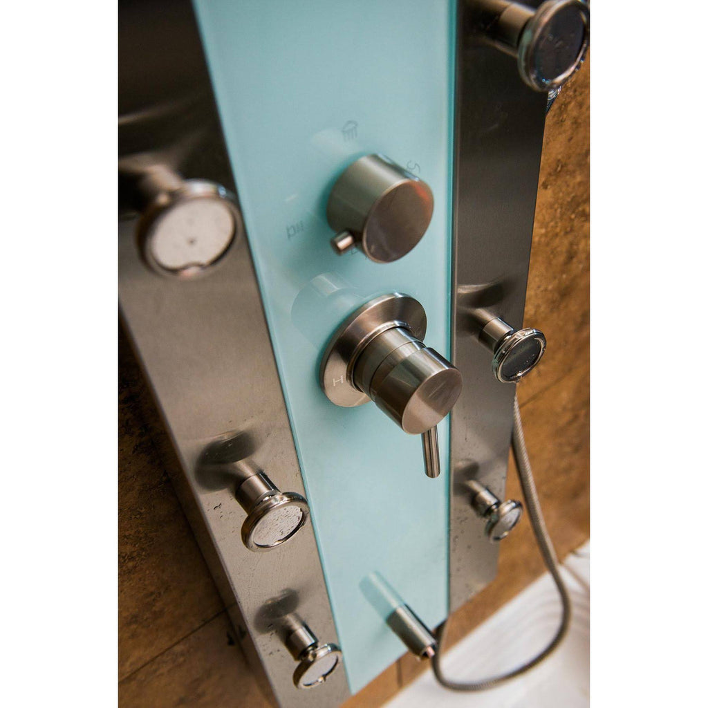White Glass Shower Panel Z809