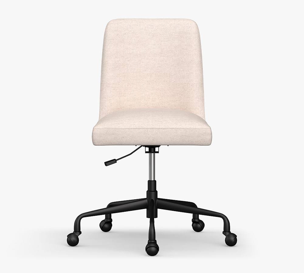 Black Upholstered Rolling Desk Chair W9193
