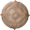 20-inch OD x 1 3/4-Inch P Carved Acanthus Leaf Ceiling Medallion Red Oak U22886