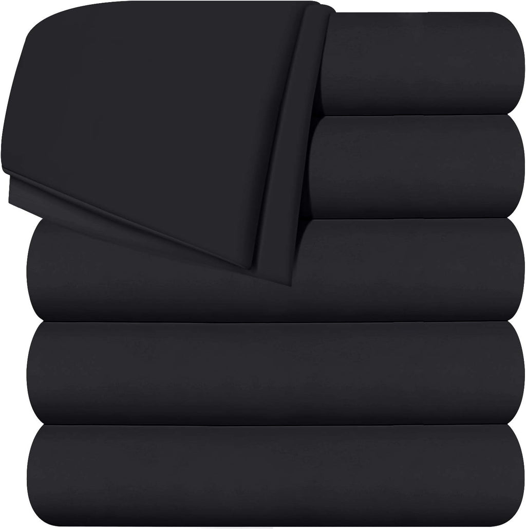 Twin White Pack of 6 Soft Brushed Microfiber Flat Sheets G47116
