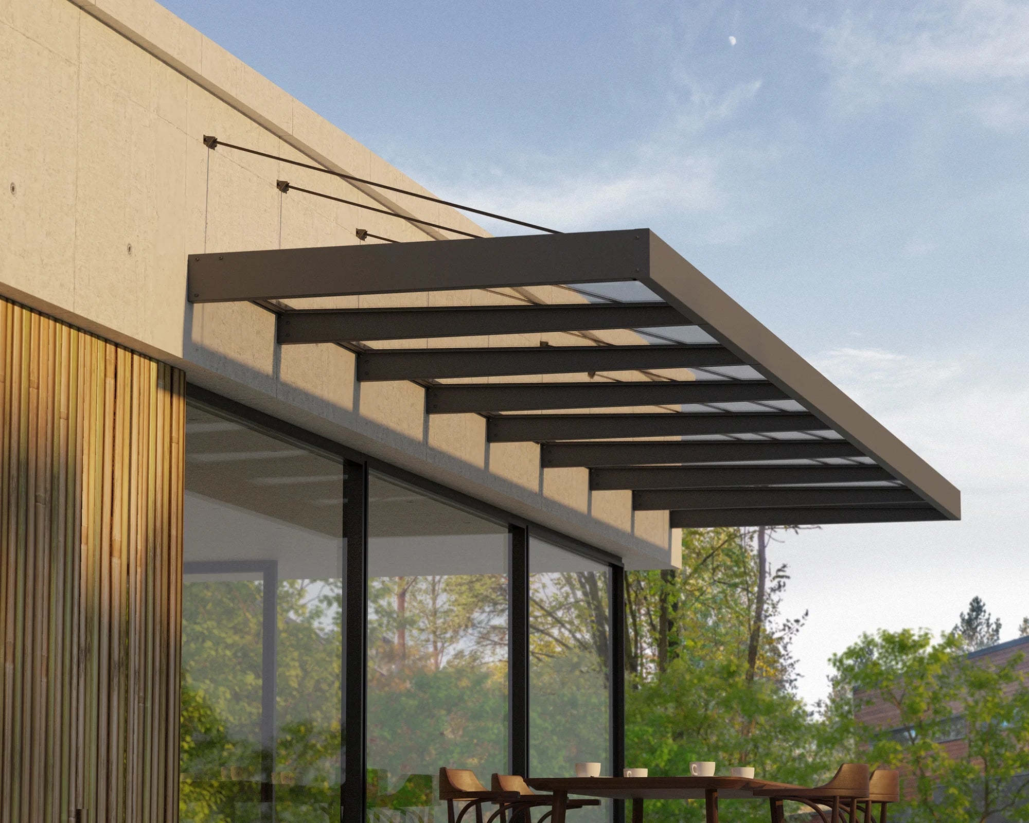 25' x 5' Gray/Clear Awning G4756