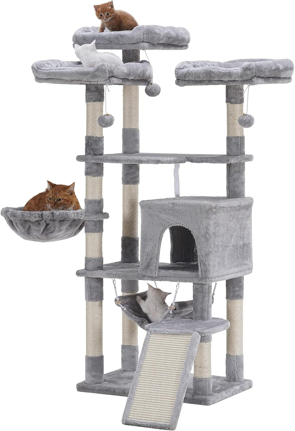 Smoky Gray Cat Tree with Scratching Posts Y878