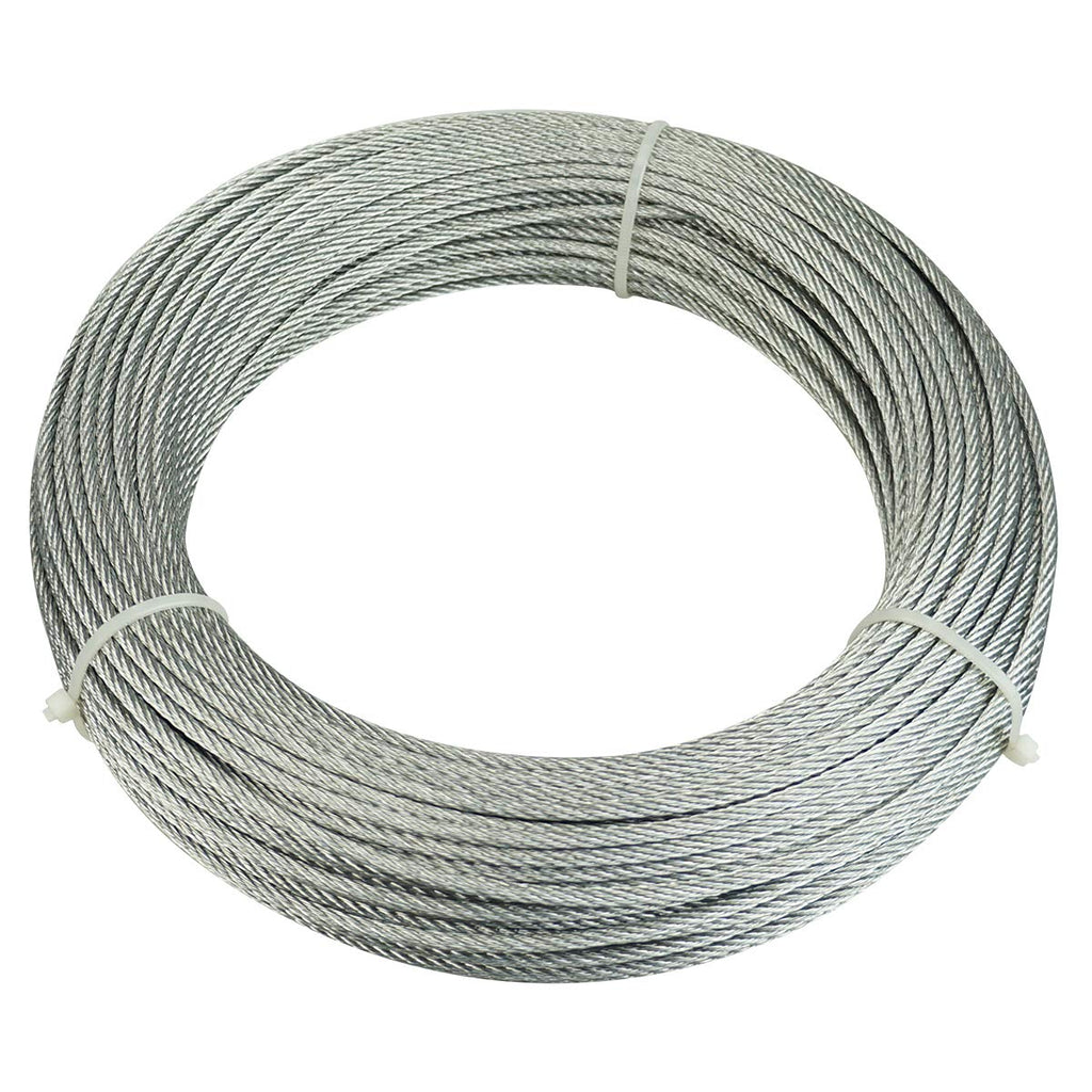 Galvanized Steel Wire Rope 65Feet 1/8 7x7 Strand Q23554