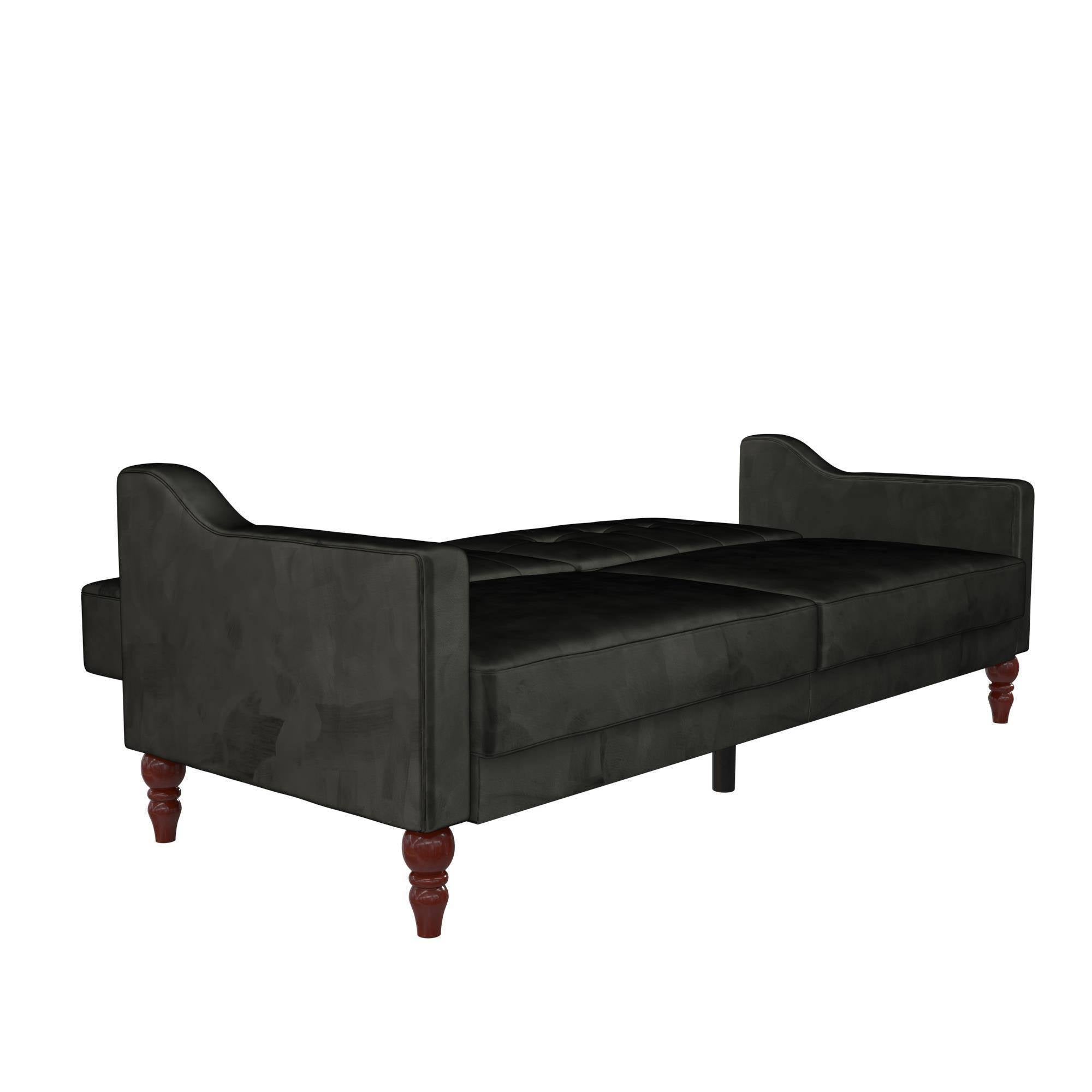 Black Coil Futon Convertible Sofa Bed S964