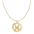14K Yellow Gold Initial 'M' Pendant Necklace with 20" Chain W850111