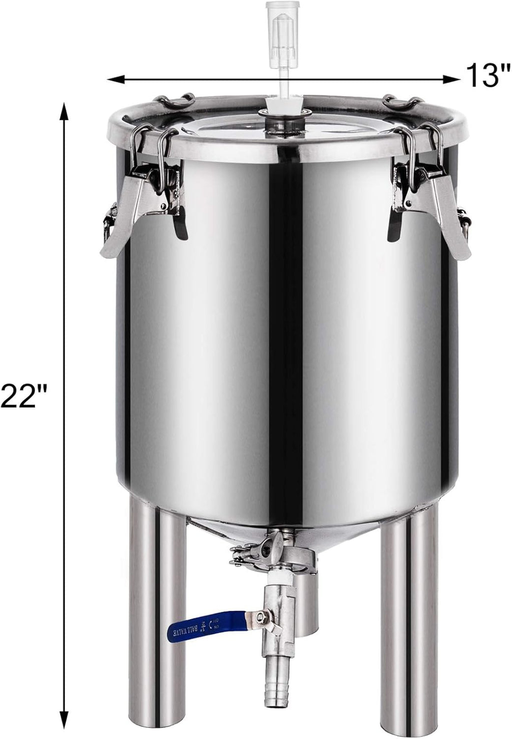 7 Gallon Stainless Steel Brew Bucket Fermenter with Conical Base T603