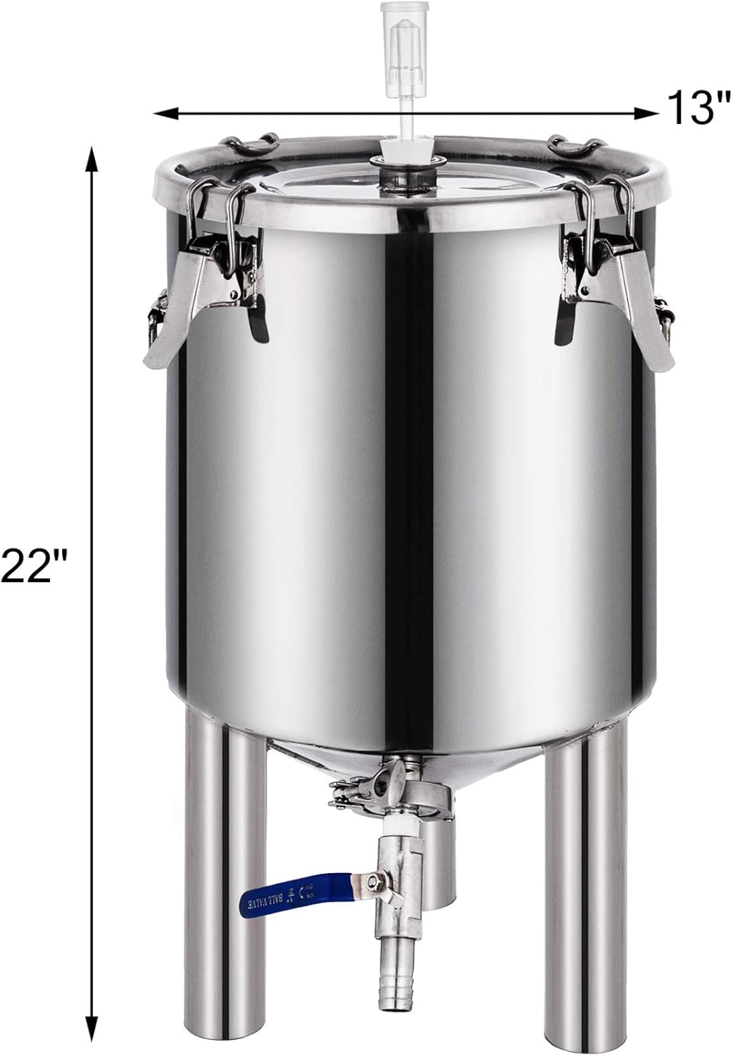 7 Gallon Stainless Steel Brew Bucket Fermenter with Conical Base T603