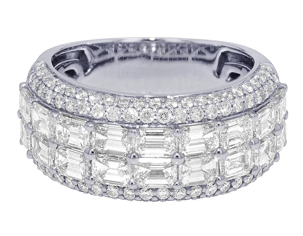Emerald Cut 5.15 CT VVS Diamond Band Ring White Gold Z306