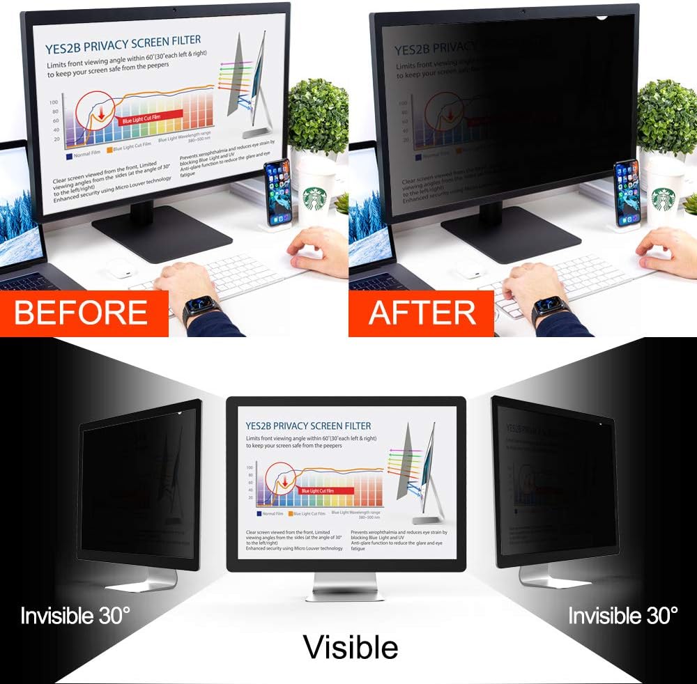20 Inch Monitor Privacy Screen Filter for 16:10 Widescreen Display, Pack of 2 Q1191
