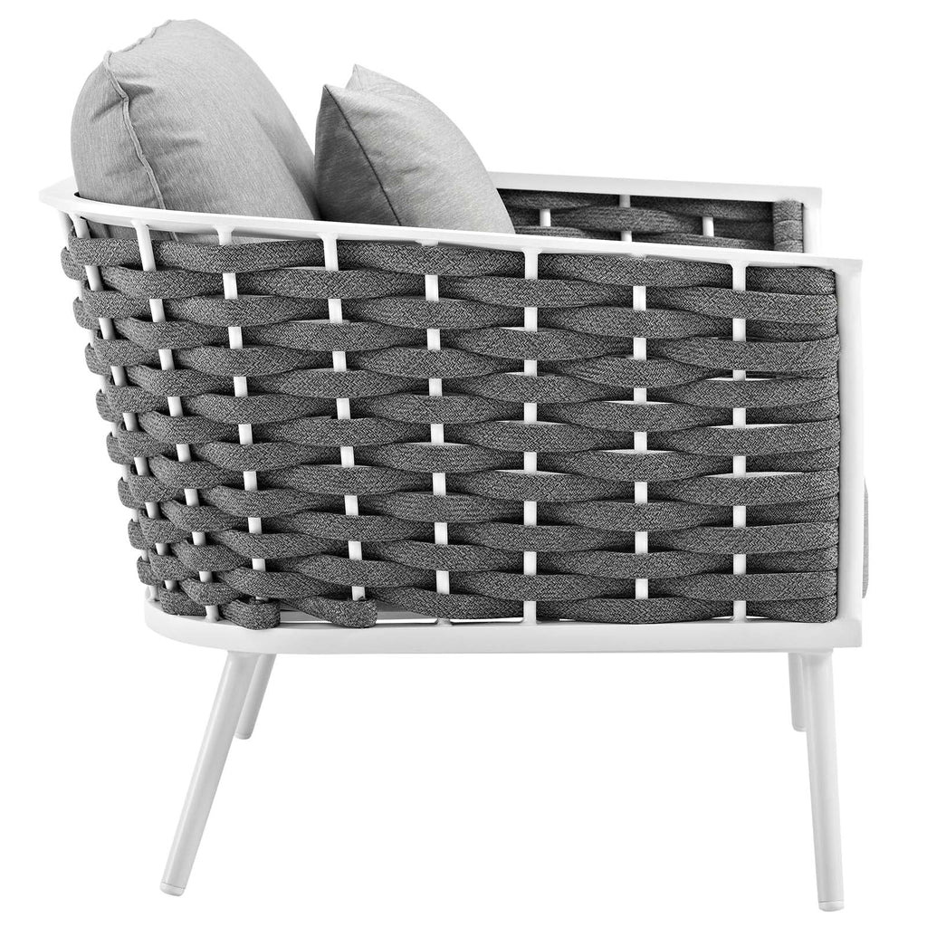 White Gray 3 Piece Aluminum Outdoor Sectional Sofa Set Y569112