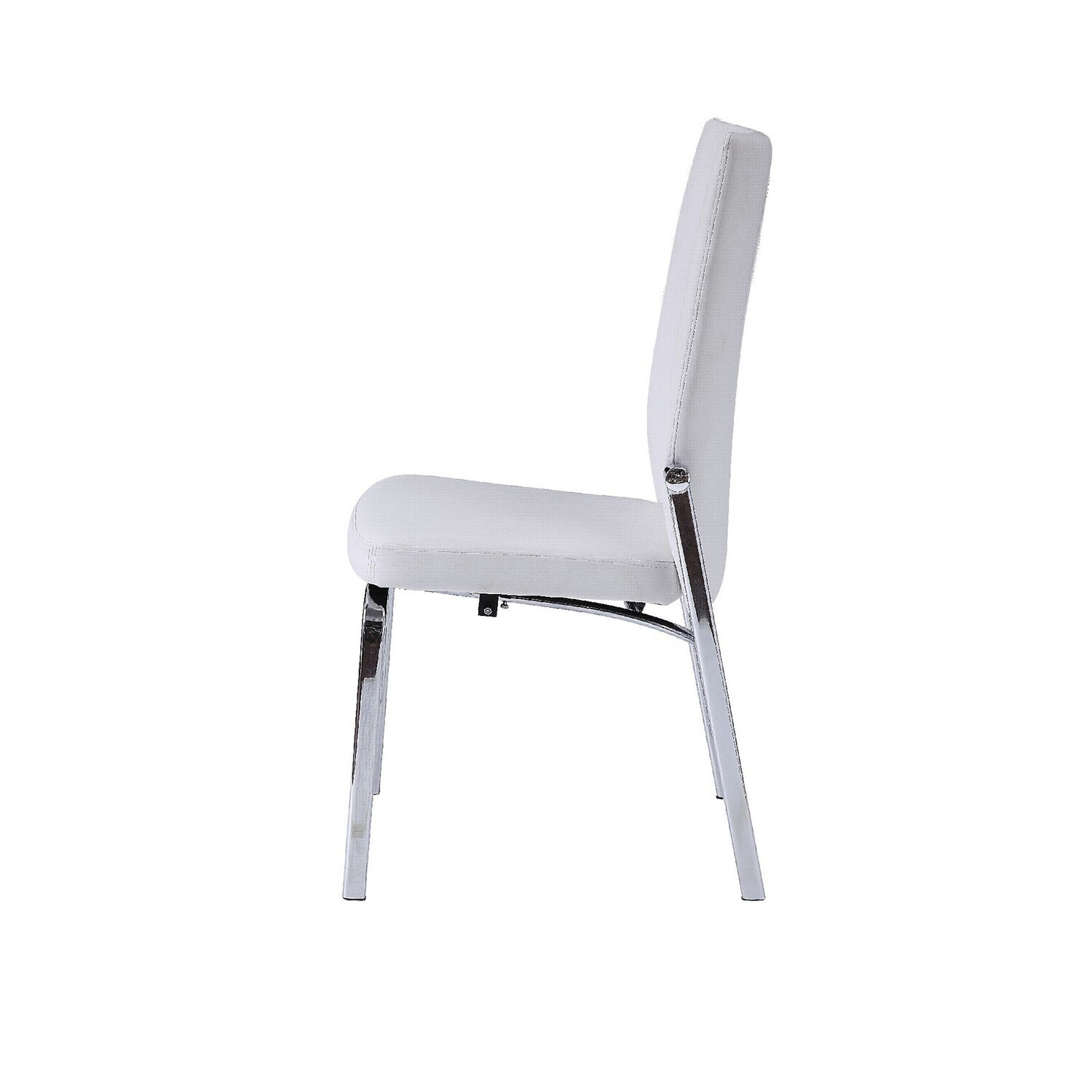 White Chrome Faux Leather Dining Chair Set of 2 I86414
