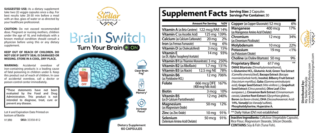 12 Pack Brain Switch 60 Capsules x12 H2843