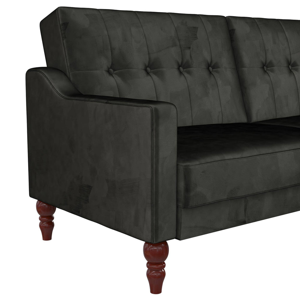 Black Coil Futon Convertible Sofa Bed S964