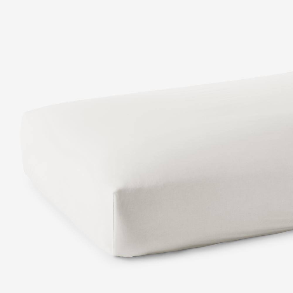 Ivory 600-Thread Count Egyptian Cotton Sateen Twin Fitted Sheet T73094