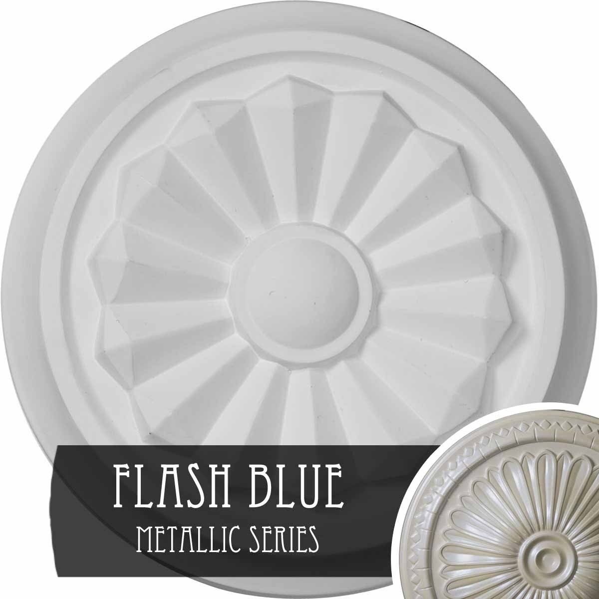 7 7/8 inch x 1 1/8 inch Ceiling Medallion Hand-Painted Flash Blue W168336