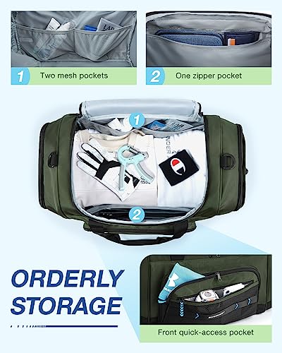 Black Water-resistant Gym Duffel Bag with Shoe Compartment Y2648