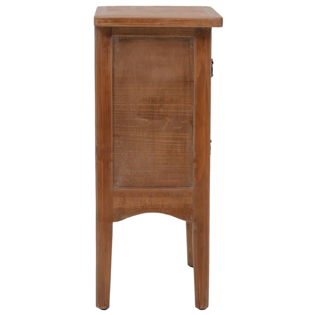 Brown Solid Fir Wood Bedside Cabinet 40x29x68 cm F5003