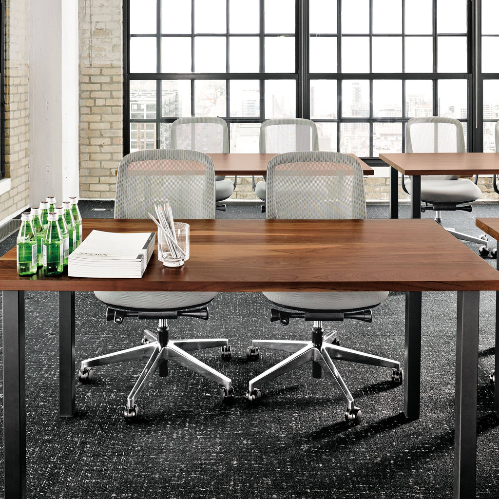 Cherry Top Square Table with Taupe Base Y310
