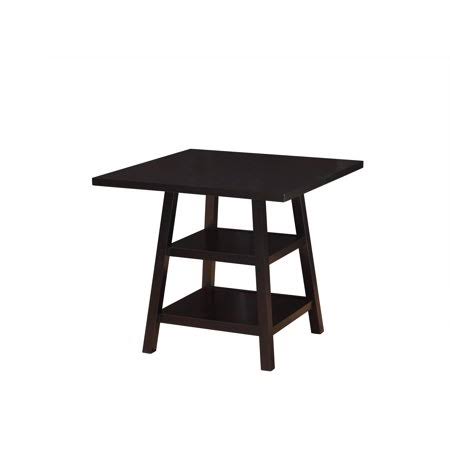 Cappuccino Wood Counter Height Dining Table with Storage Shelves Z903