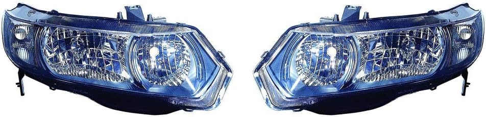 Black Housing Headlight Assembly Pair J192536