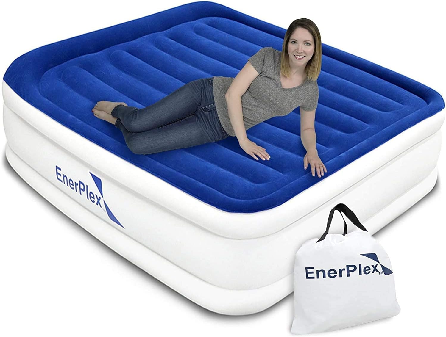 Luxury 15 Inflatable Twin Air Mattress with Built-in Dual Pump G997814
