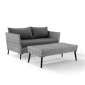 Gray 2 Piece Wicker Patio Sofa Set M605