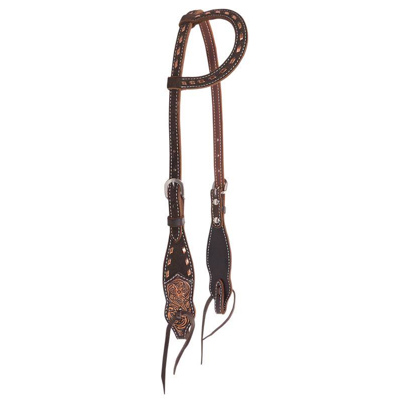 Choc Buckstitch OneEar Headstall G546