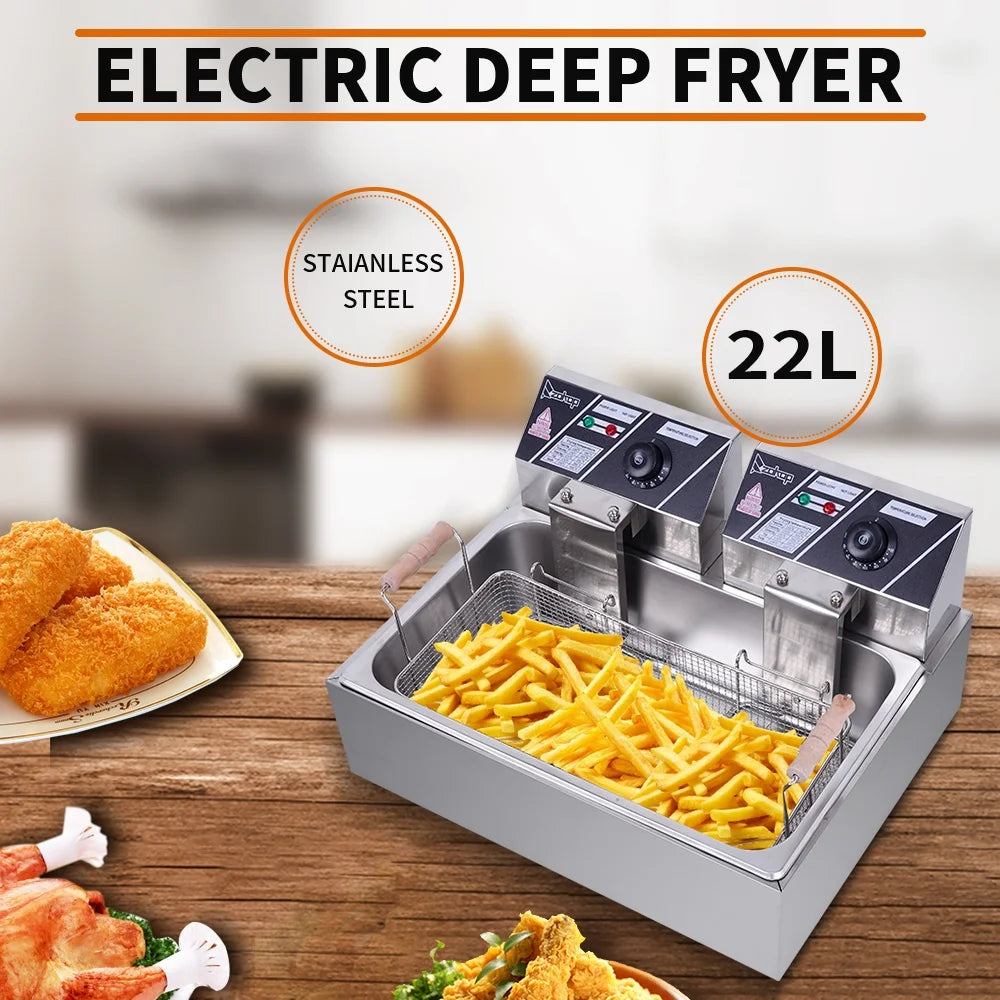 Stainless Steel Electric Deep Fryers with Baskets L4852
