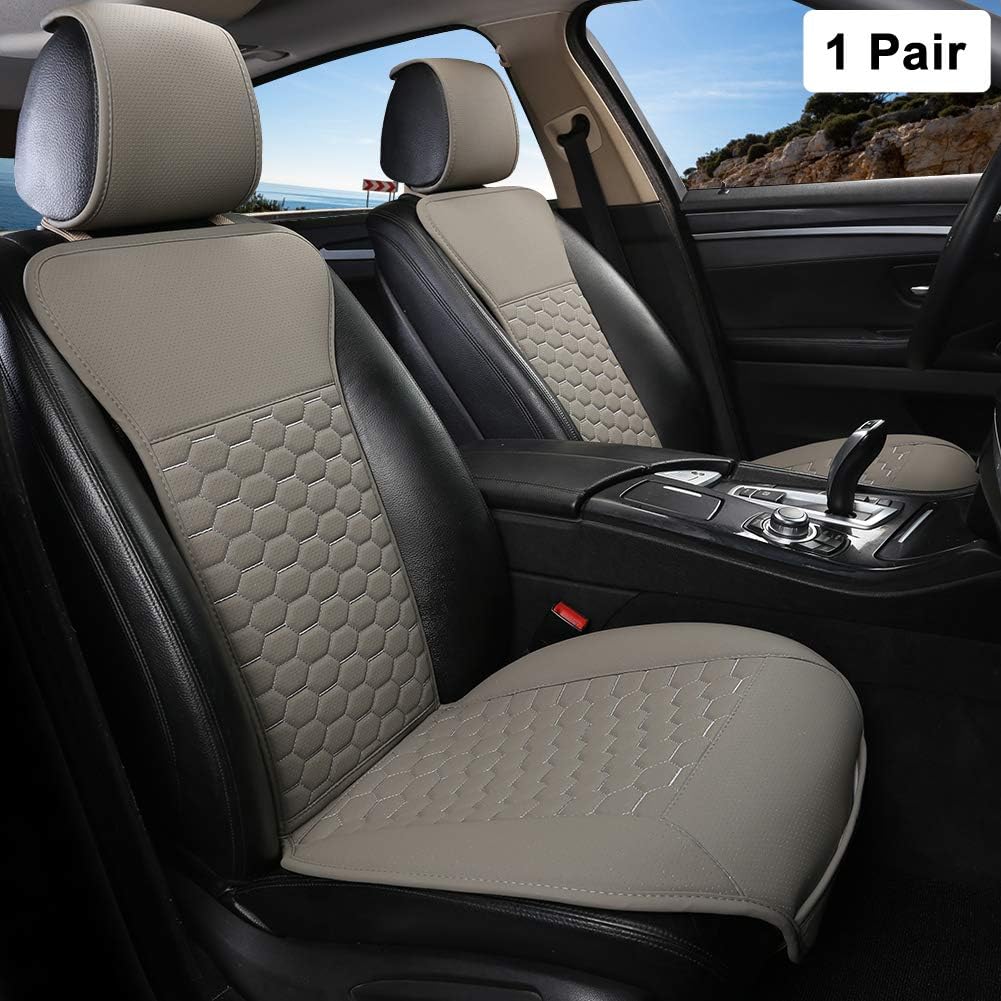 Black PU Leather Front Car Seat Covers Pack of 2 P725880