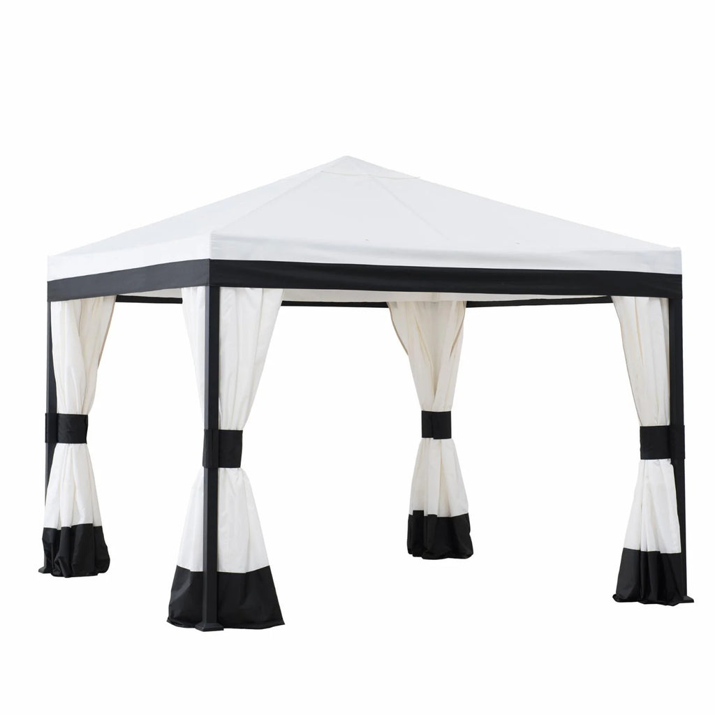 Black and White Steel Gazebo W260