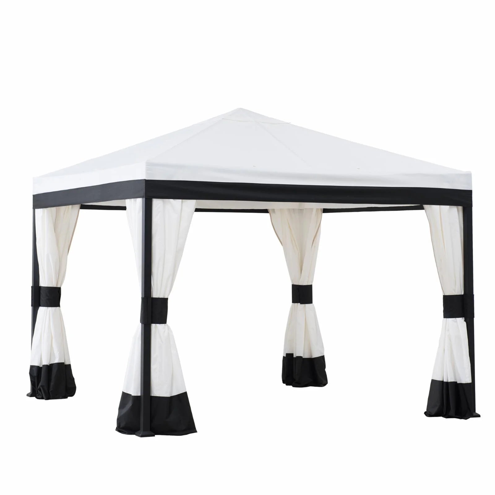 Black and White Steel Gazebo W260