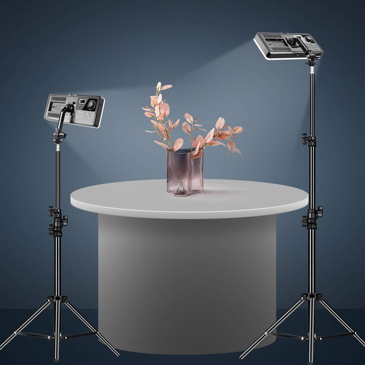 2Packs Bi-Color LED Video Light Panel with Tripod Stand Q5638