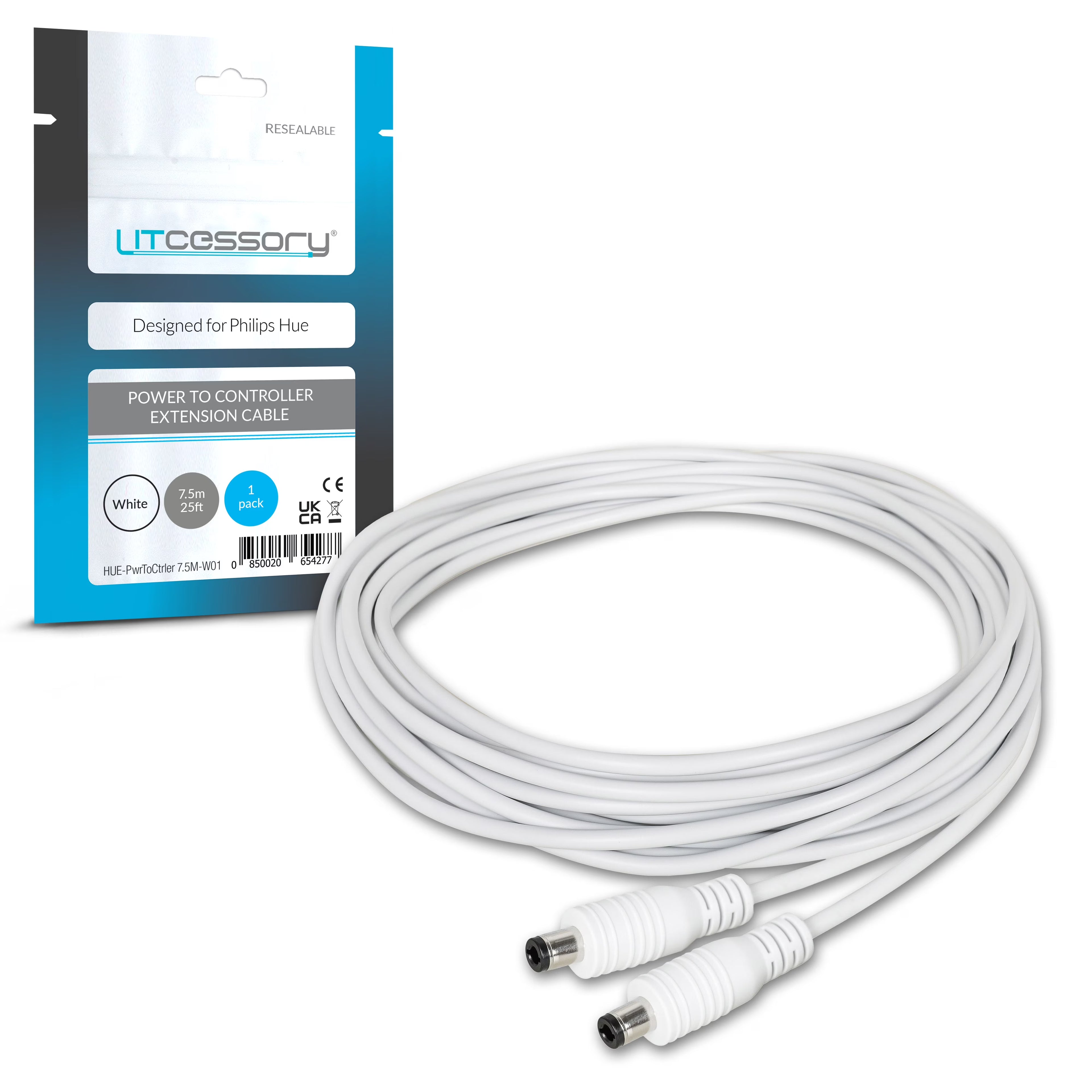 25ft White Extension Cable for Philips Hue Lightstrip R417