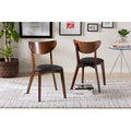 Mid-Century 2 Dining Chair Wood Walnut Brown I167052