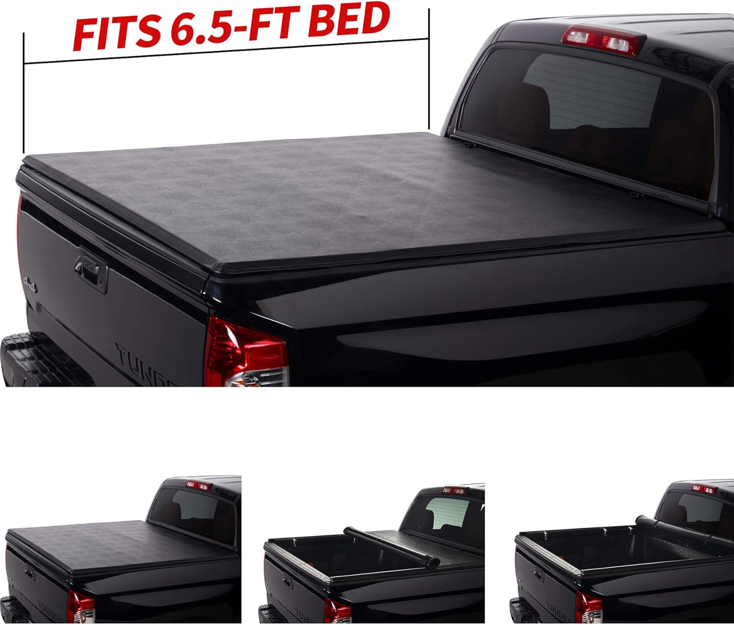 Soft Roll Up Tonneau Cover for Pickup 6.5ft Bed N2549
