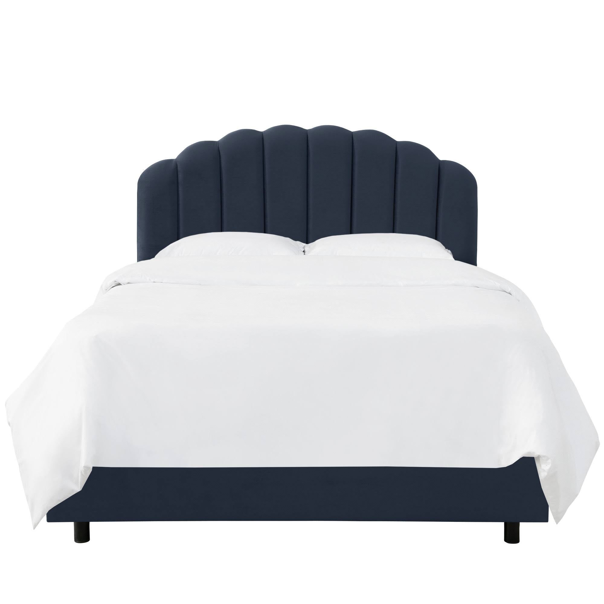 Navy Velvet Twin Bed V273200