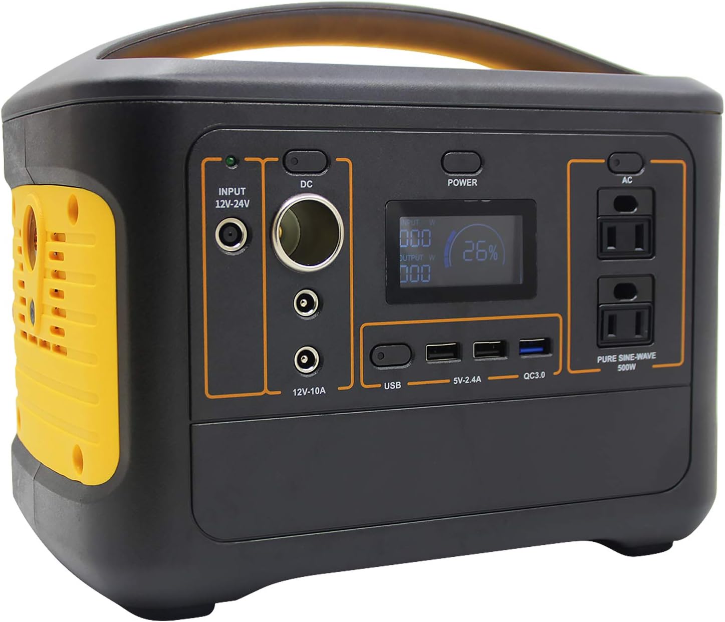 Portable Power Station 568Wh Solar Generator with 2 AC Outlets 3 USB 3 DC Ports Lithium Battery Pack P775198