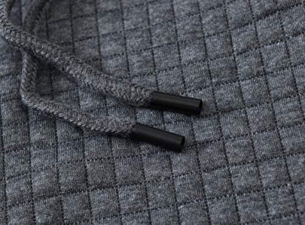 Gray Plaid Pullover Hoodie I784883