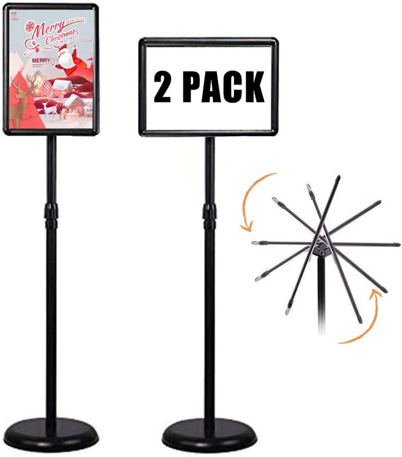 2 Pack Aluminum Sign Stand with Heavy Round Base O4063