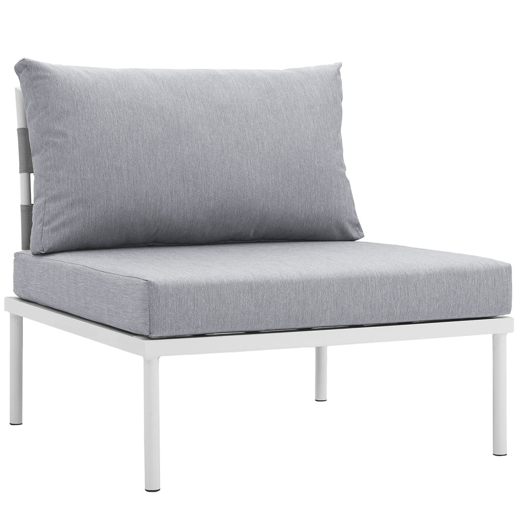 White Gray Armless Outdoor Patio Aluminum Chair K9926