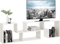 White TV Console Stand with Storage Shelf Y7638